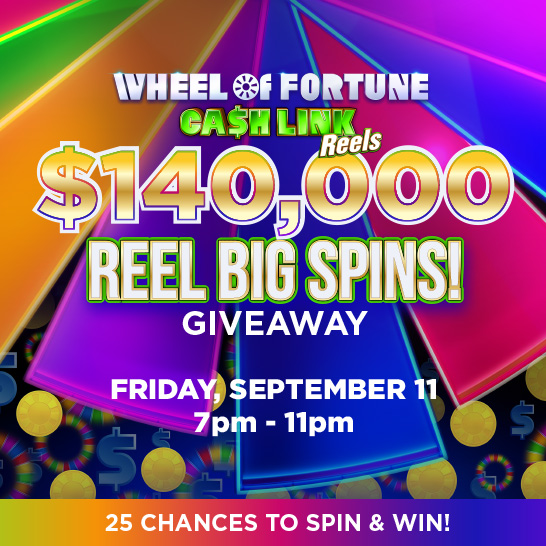 Wheel of Fortune Cash Link Reels $140,000 Reel Big Spins! Giveaway