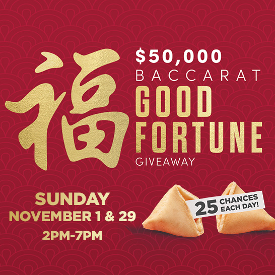 November $50,000 Baccarat Good Fortune Giveaway